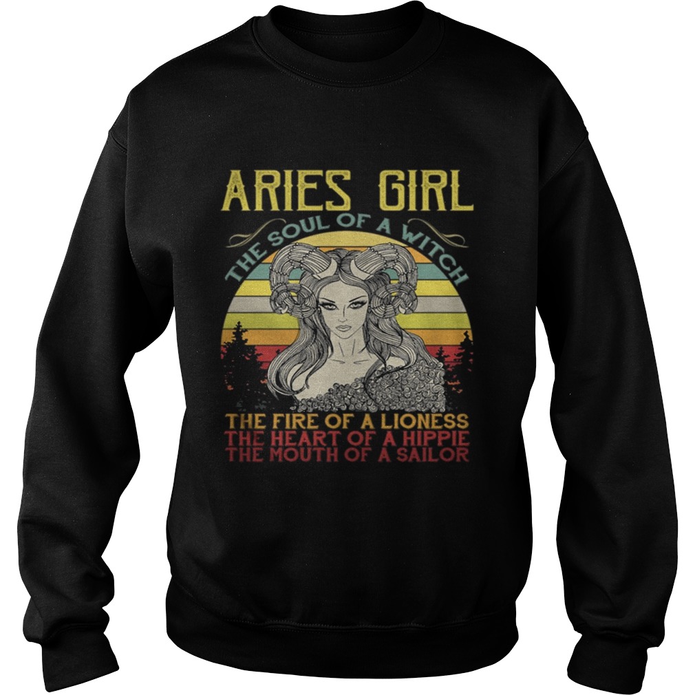 Aries Girl The Soul Of A Witch Heart Of A Hippie Shirt Sweatshirt