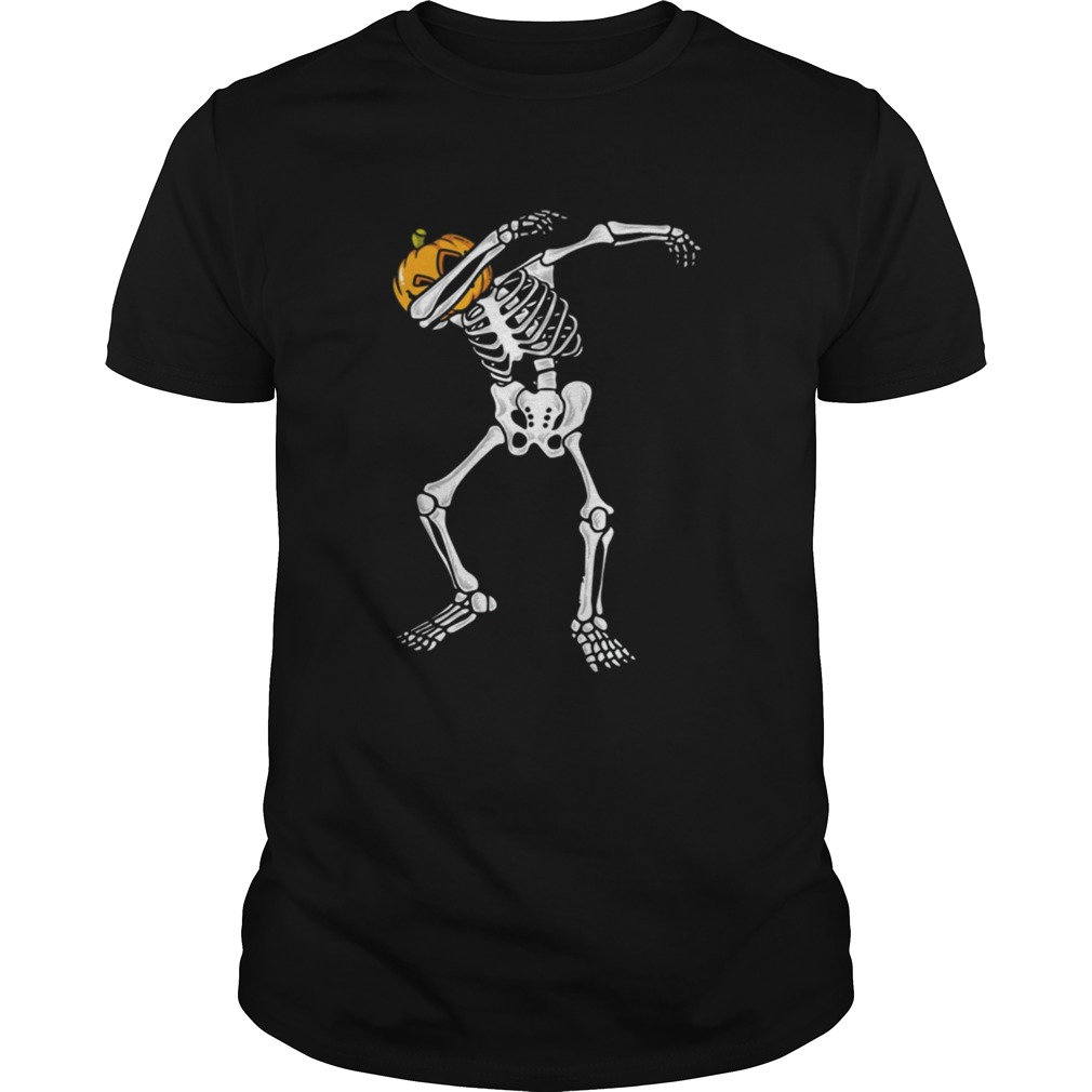 Awesome Dabbing Skeleton Pumpkin Halloween Dab Boys Kids Unisex