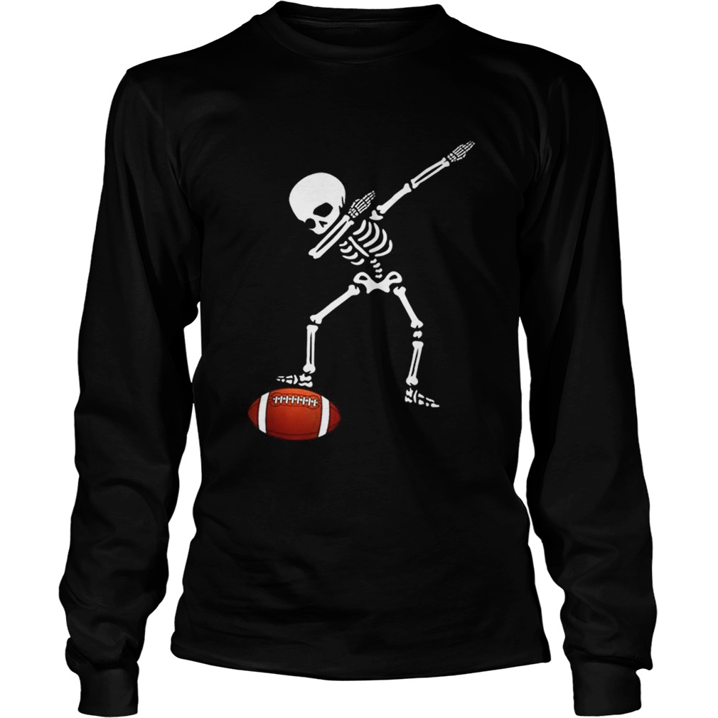 Awesome Football Skeleton Dabbing Sports Halloween Gift LongSleeve