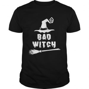 Bad Witch Magic Hat Broomstick For Halloween Costume TShirt Unisex