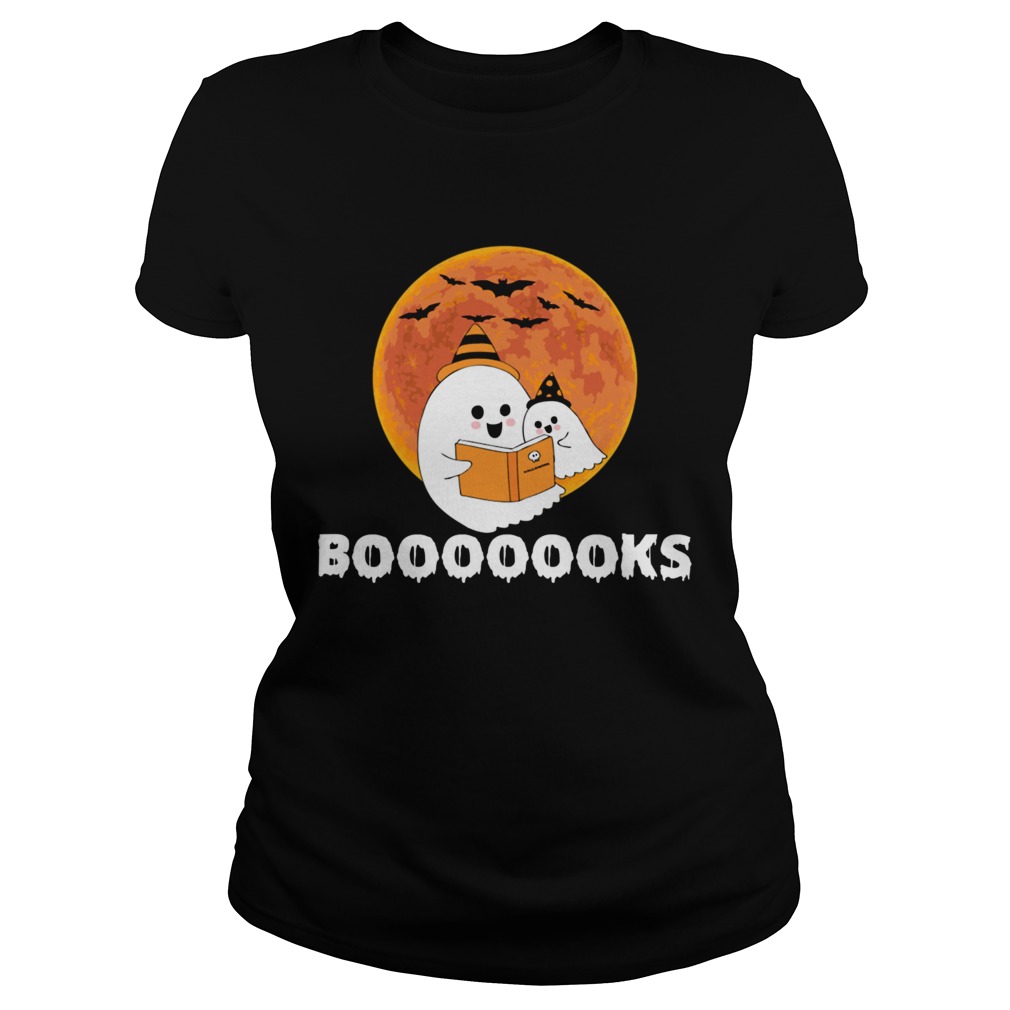 Booooooks Shirt Boo Read Books Halloween TShirt Classic Ladies