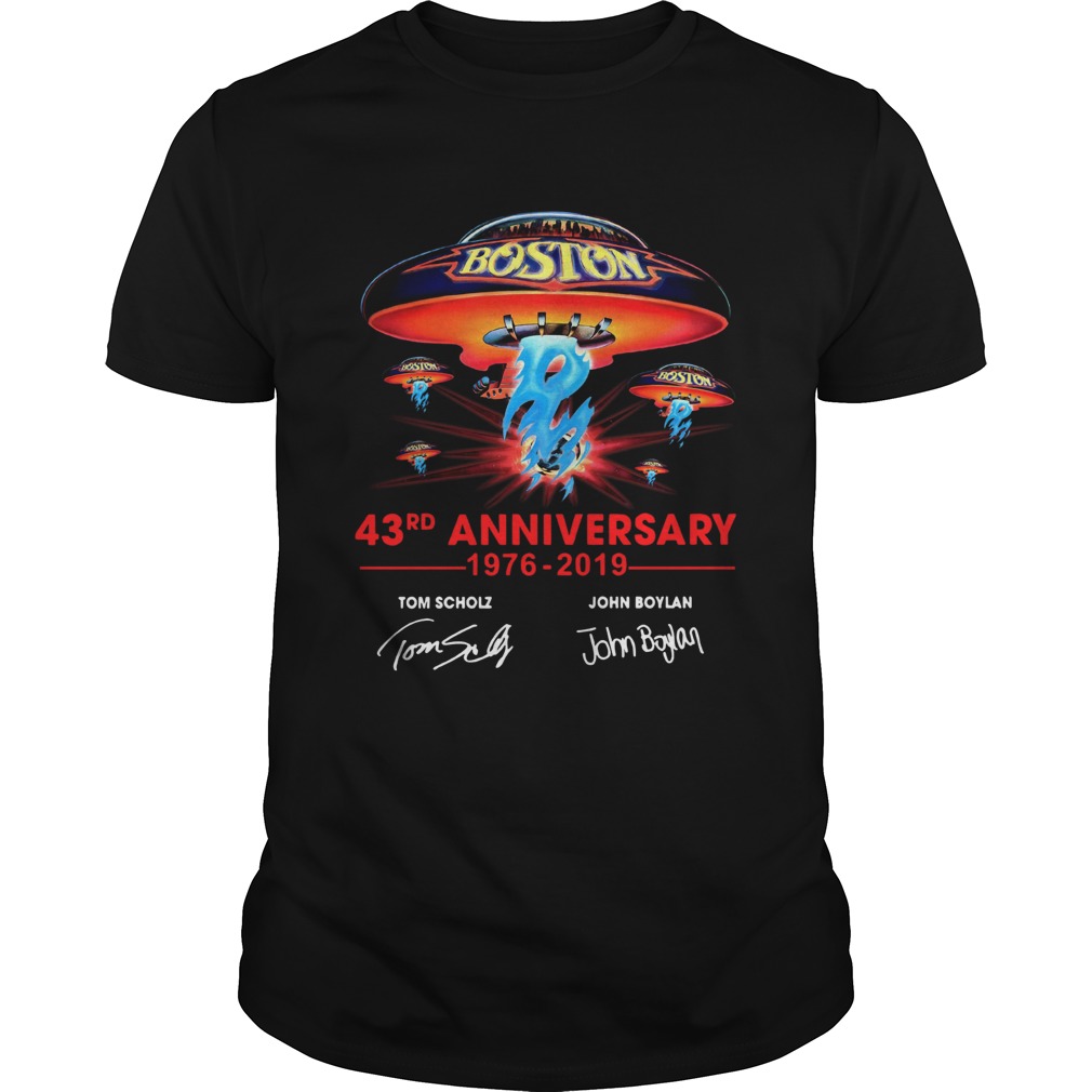 Boston 43rd Anniversary 1976 2019 Tom Scholz and John Boylan signature shirt