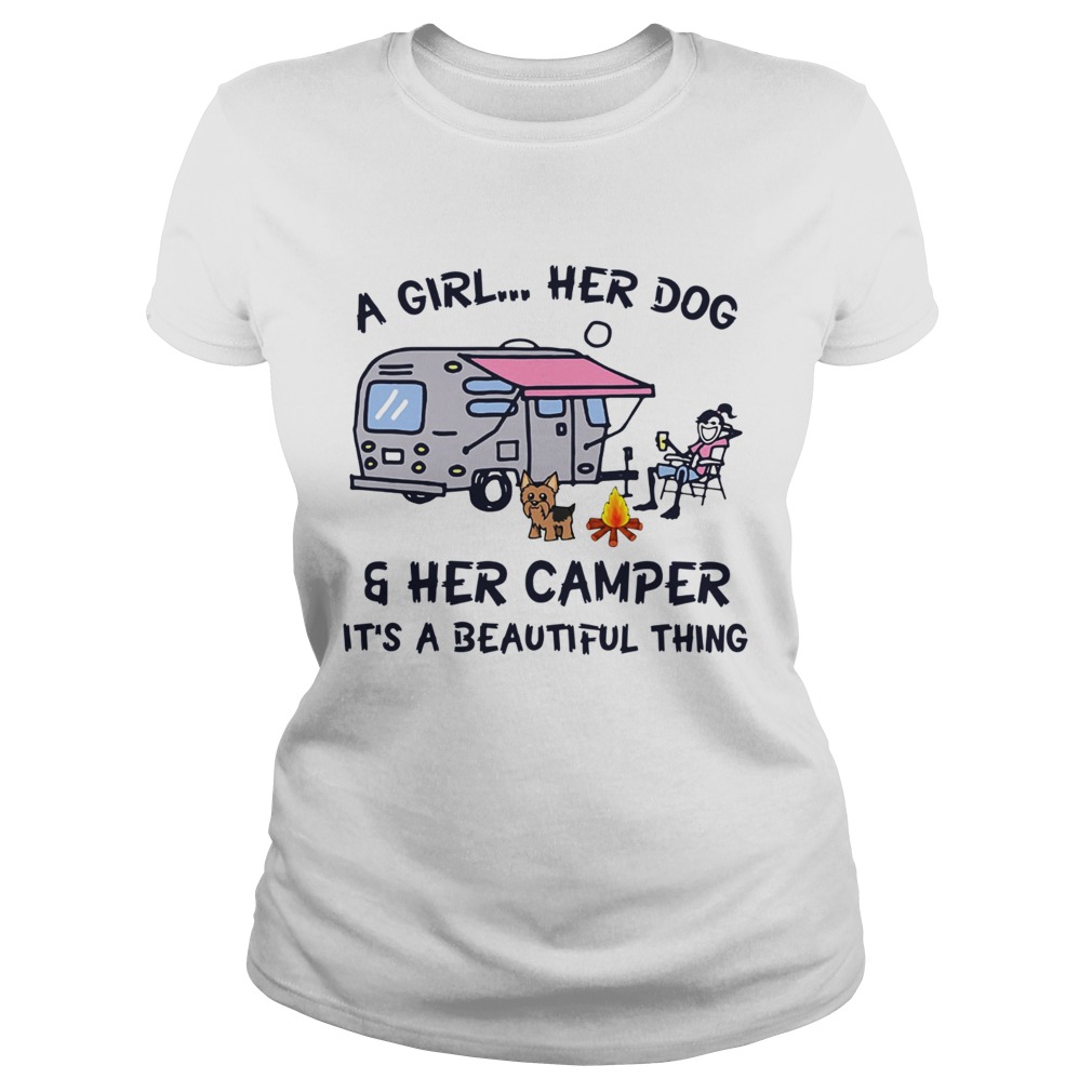Camping a girl her dog and her camper its beautifulthing Classic Ladies