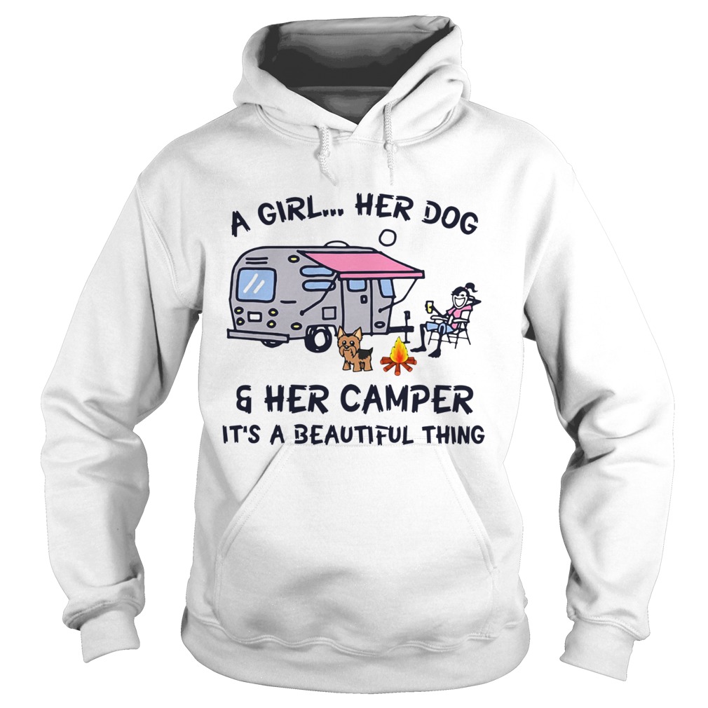 Camping a girl her dog and her camper its beautifulthing Hoodie