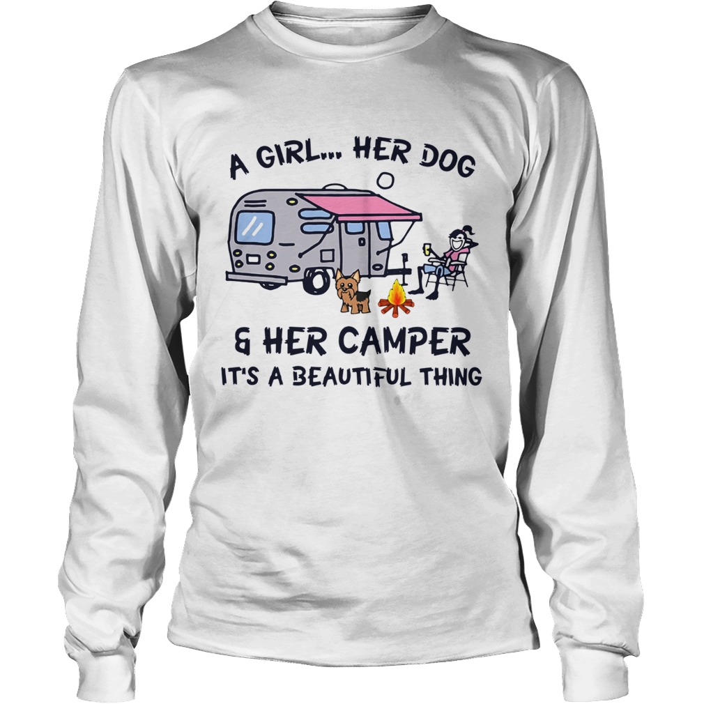Camping a girl her dog and her camper its beautifulthing LongSleeve