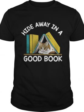 Cat hide away in a good book shirt