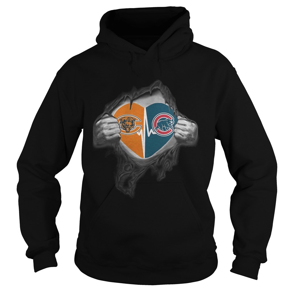 Chicago Bears inside my heart Chicago Cubs Hoodie