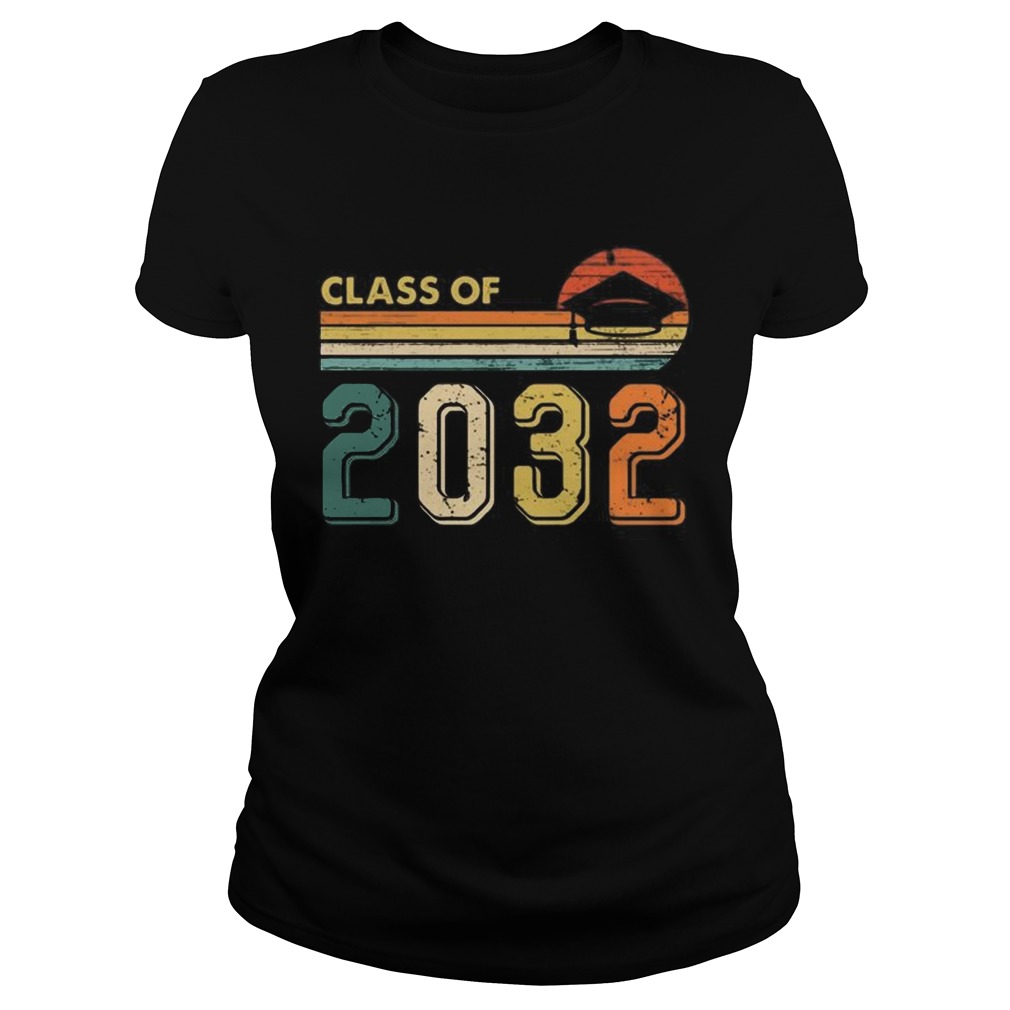 Class Of 2032 Grow With Me Graduate Vintage Retro T Classic Ladies