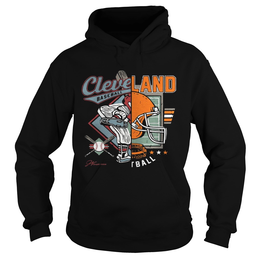 Cleveland Baseball Football Split Shirt Hoodie