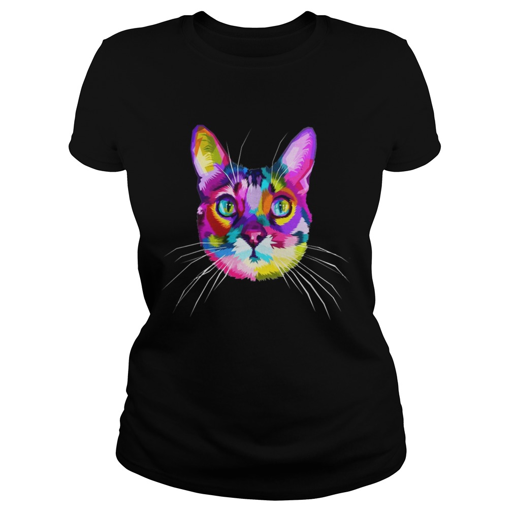 Colorful Cute Kitty Adoption Cat Shirt for kitten lovers TShirt Classic Ladies