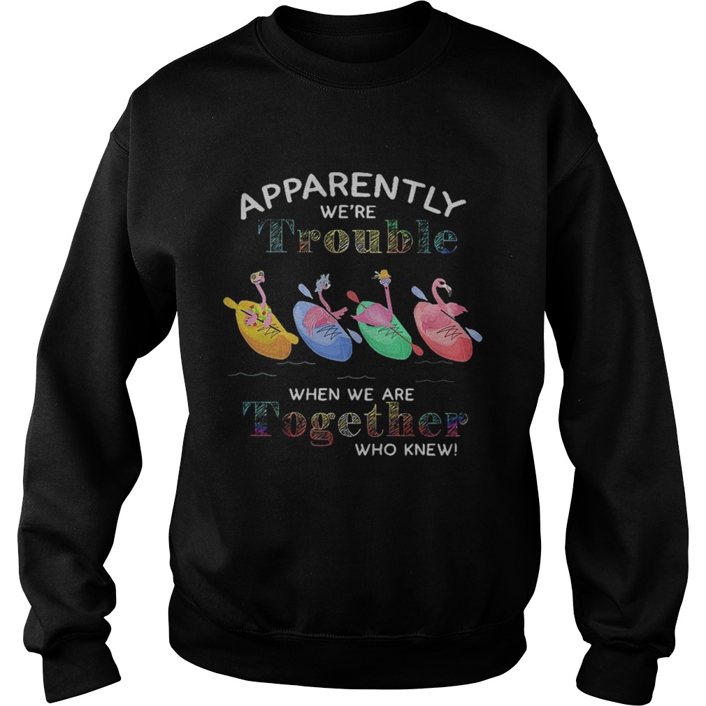 Flamingo apparently were trouble when we are together who knew Sweatshirt
