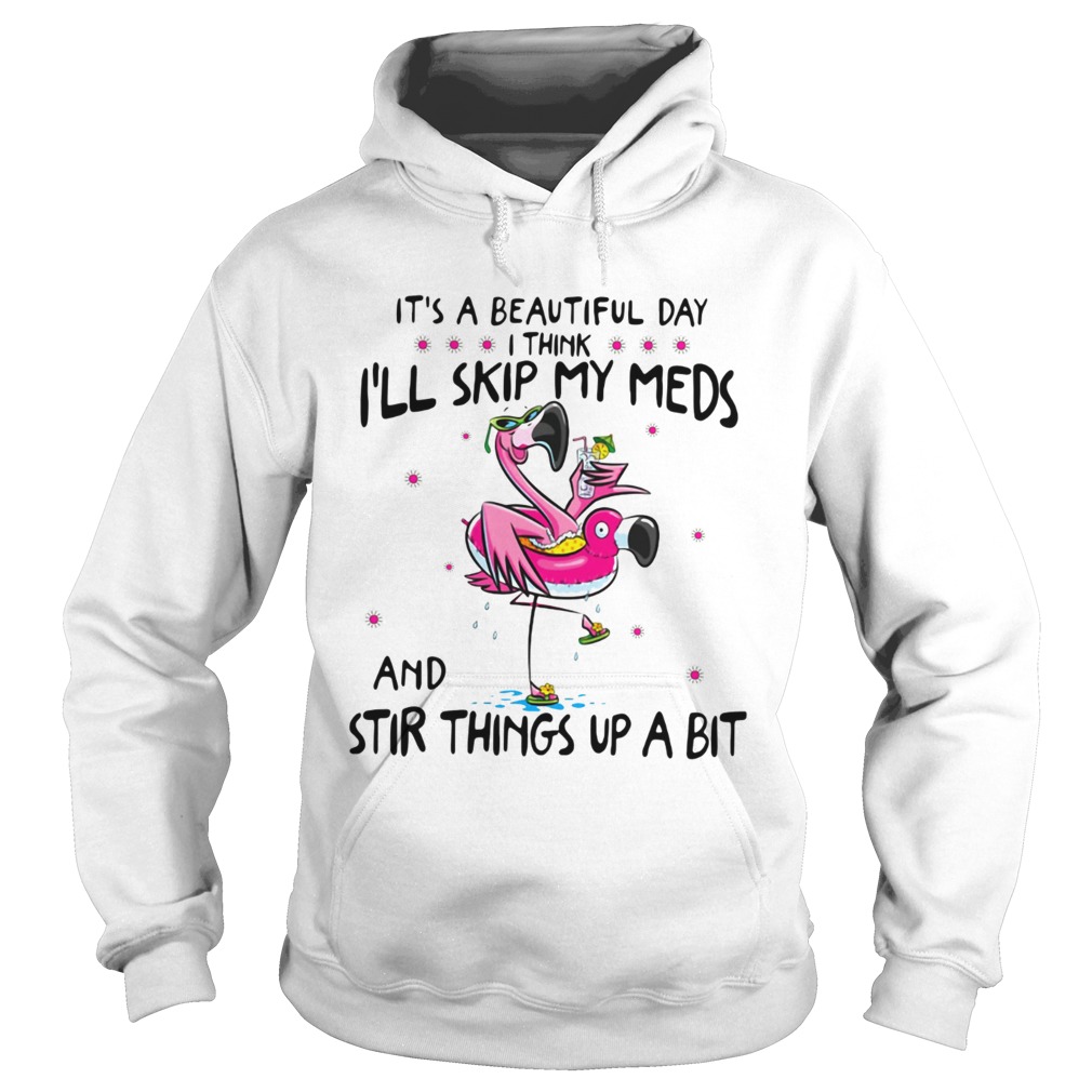 Flamingos its beautiful day I think Ill skip my meds and stir things Hoodie