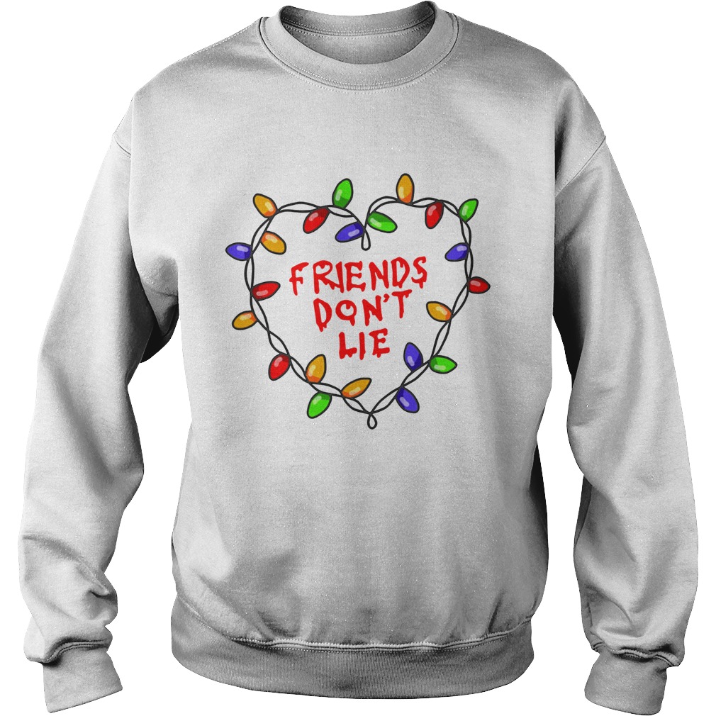 Friends dont lie Stranger Things Christmas Light Wall Sweatshirt