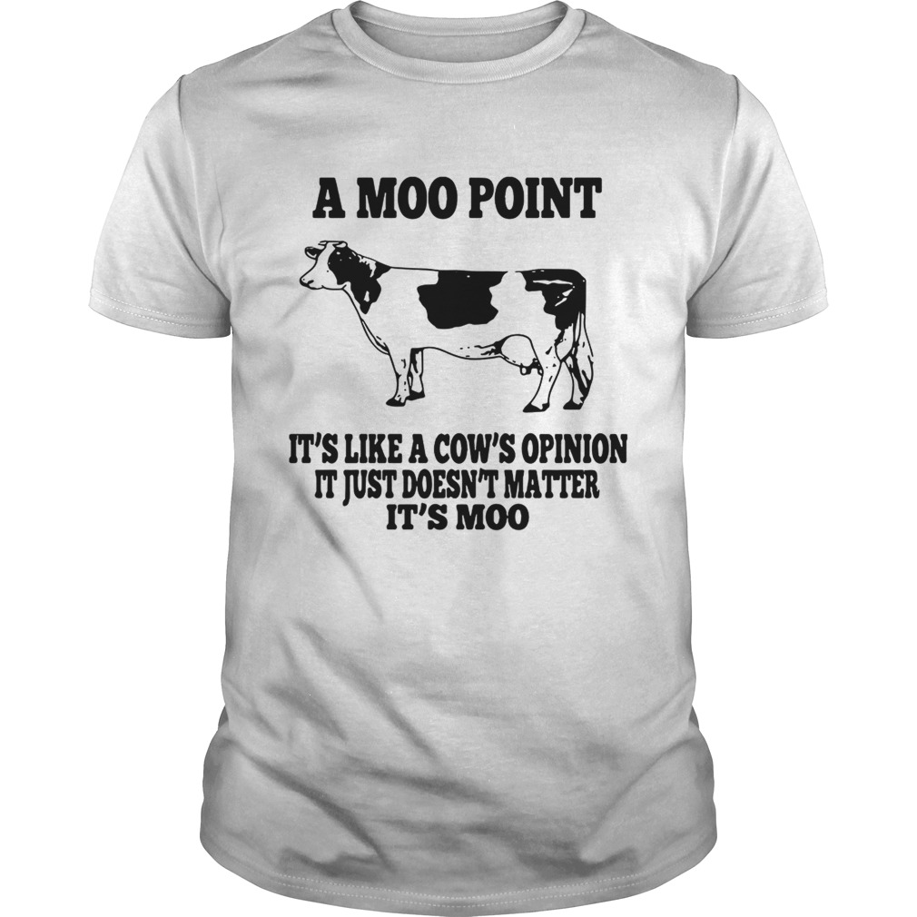 A moo pointIts like a cows opinion Itjust doesnt matter Its moo shirt