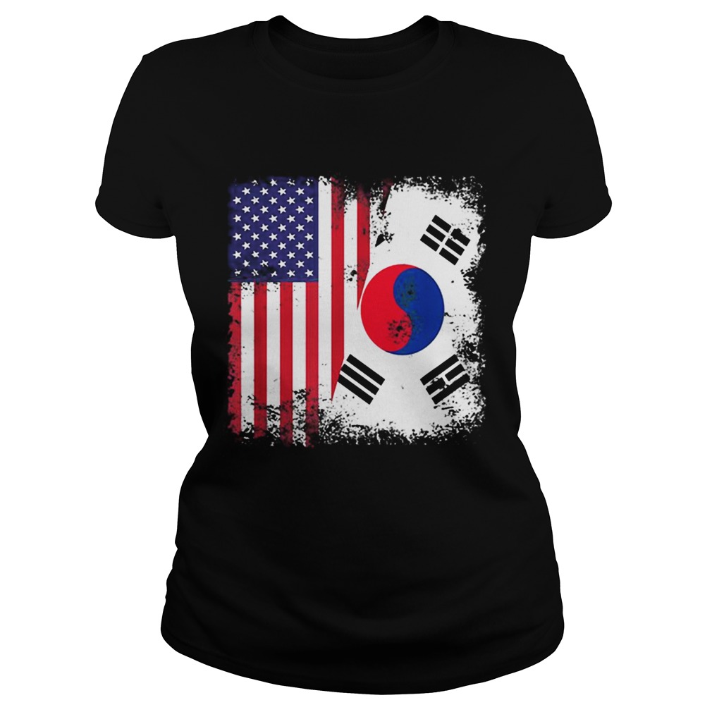 Half South Korean And American Flag Classic Ladies
