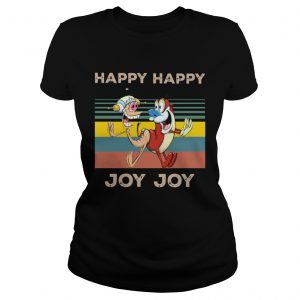 Happy Happy Joy Joy Mighty Fine Ren and Stimpy vintage Ladies Tee
