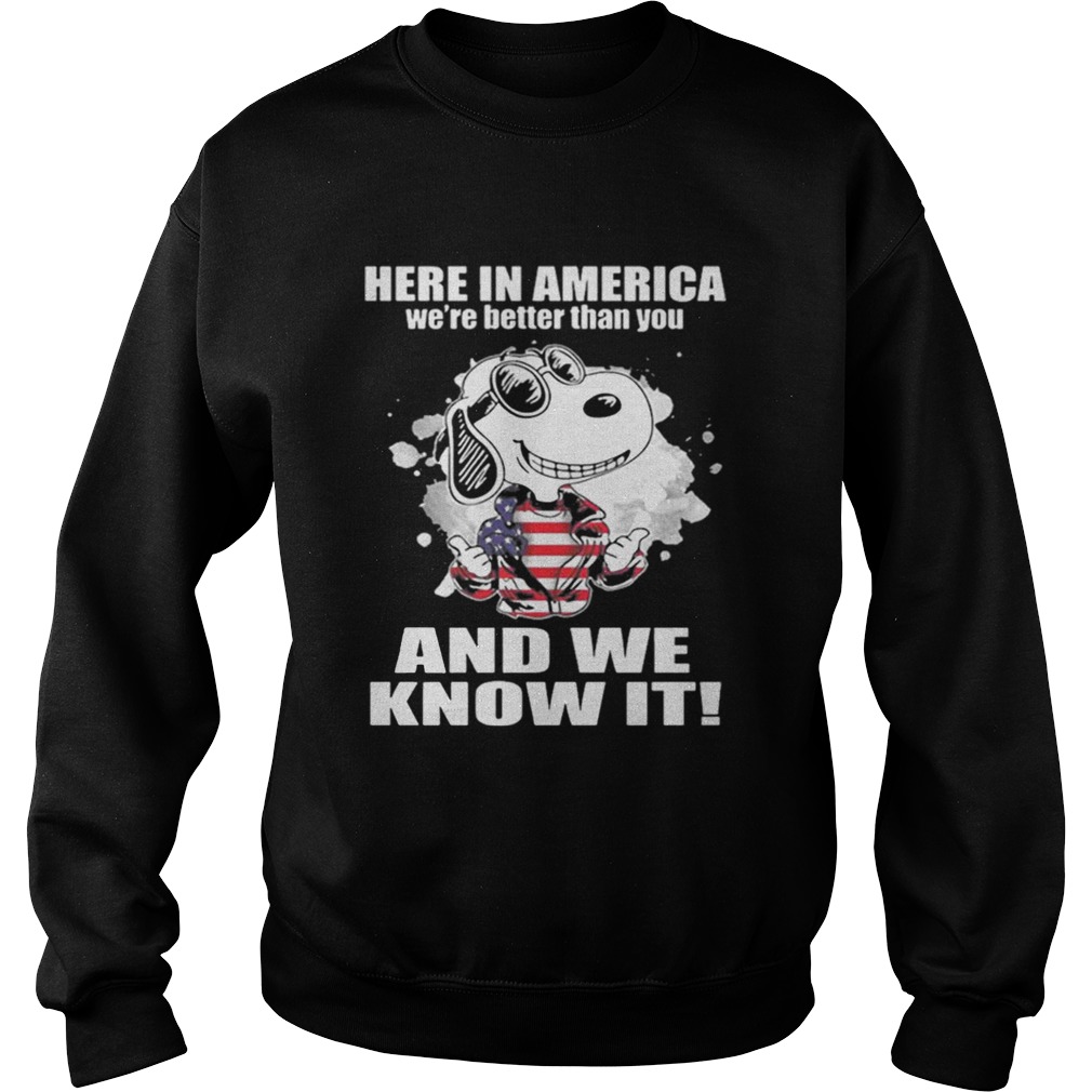 Here In America Were Better Than You And We Know It Shirt Sweatshirt
