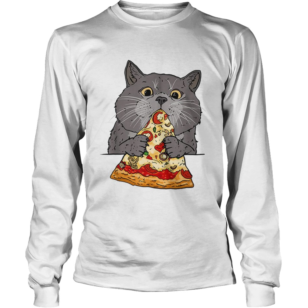 Hot Cute Cat Like Pizza With Cheese Cats Lovers LongSleeve