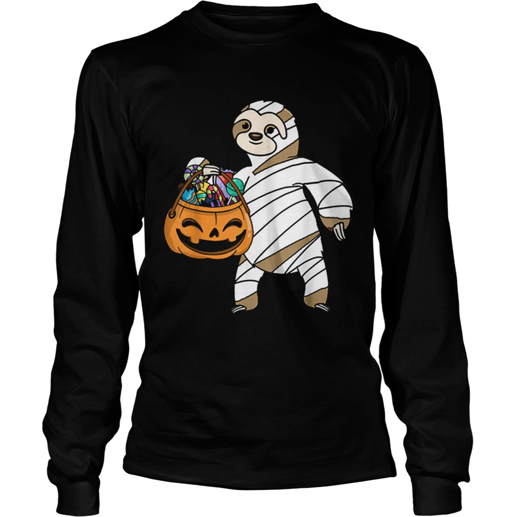 Hot Halloween Pumpkin Sloth Mummy Gift For Kids Boys Girls LongSleeve