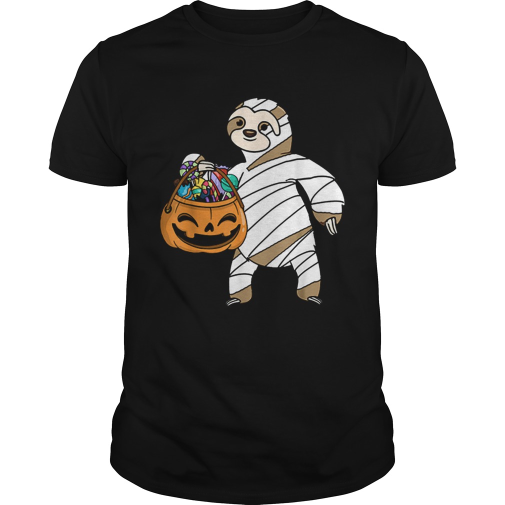Hot Halloween Pumpkin Sloth Mummy Gift For Kids Boys Girls shirt