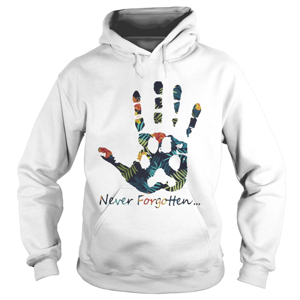 Human hand and animal paw never forgotten Hoodie