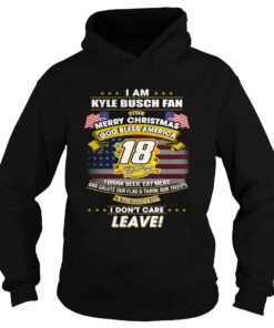 I am Kyle Busch fan I say Merry Christmas God bless America Hoodie