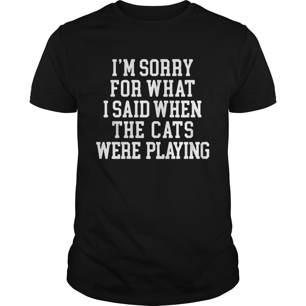 I'm sorry for what I said when the cats were playing shirt