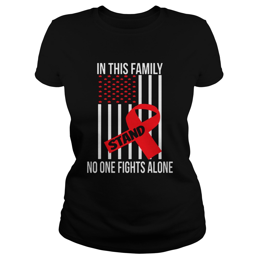 In This Family No One Fights Alone Stand Breast Cancer Awareness T Classic Ladies