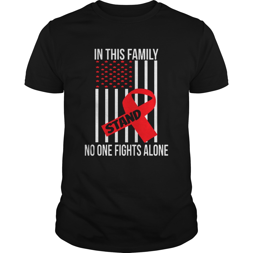 In This Family No One Fights Alone Stand Breast Cancer Awareness Tshirt