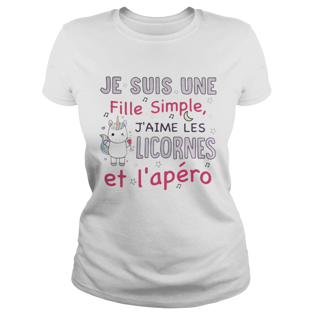 Je Suis Une Fille Jaime Les Licornes Et Lapro Shirt Classic Ladies