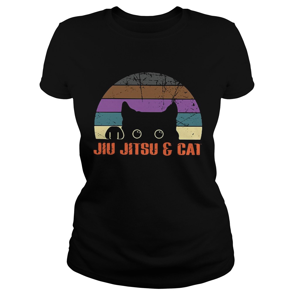 Jiu Jitsu and cat vintage Classic Ladies