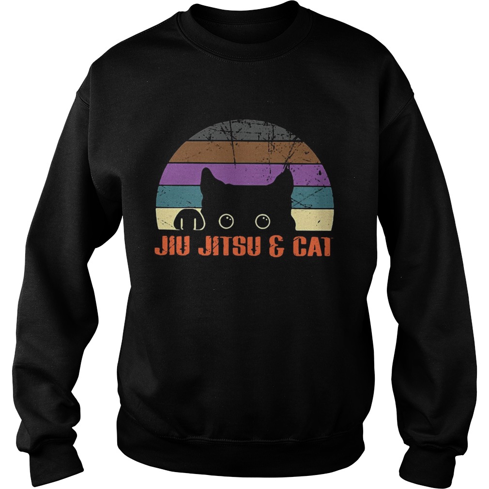 Jiu Jitsu and cat vintage Sweatshirt