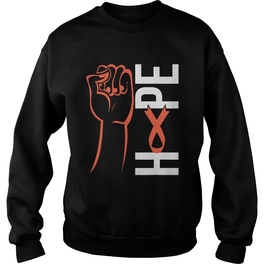 Leukemia Cancer Awareness Support Survivor Orange Ribbon Sweatshirt
