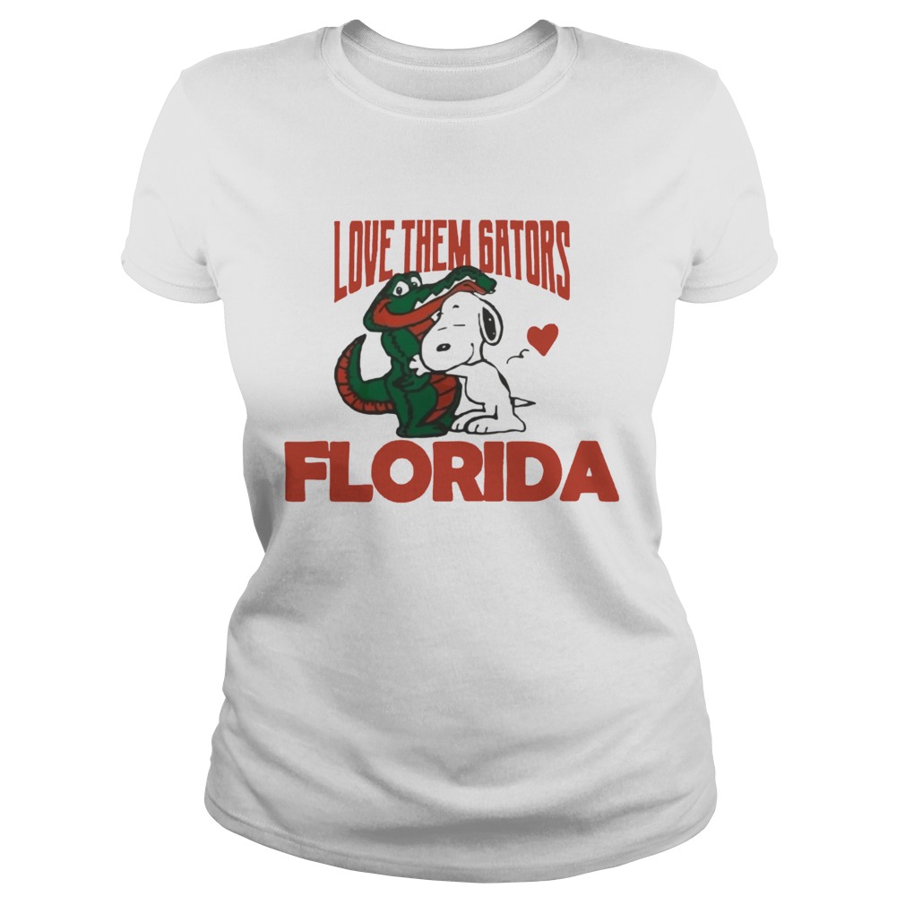 Love Them Gators Florida Snoopy Hug Funny TShirt Classic Ladies