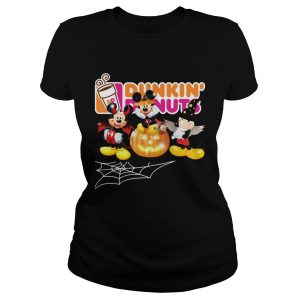 Mickey Mouse Dunkin Donuts Halloween Ladies Tee