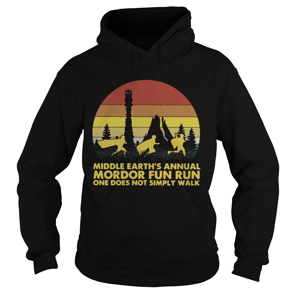 Middle earths annual Mordor fun run one does not simply walk sunset Hoodie