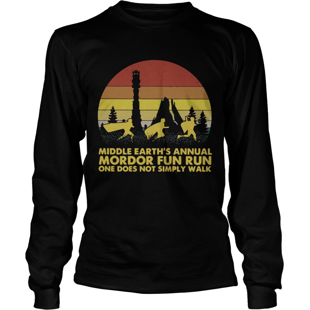 Middle earths annual Mordor fun run one does not simply walk sunset LongSleeve