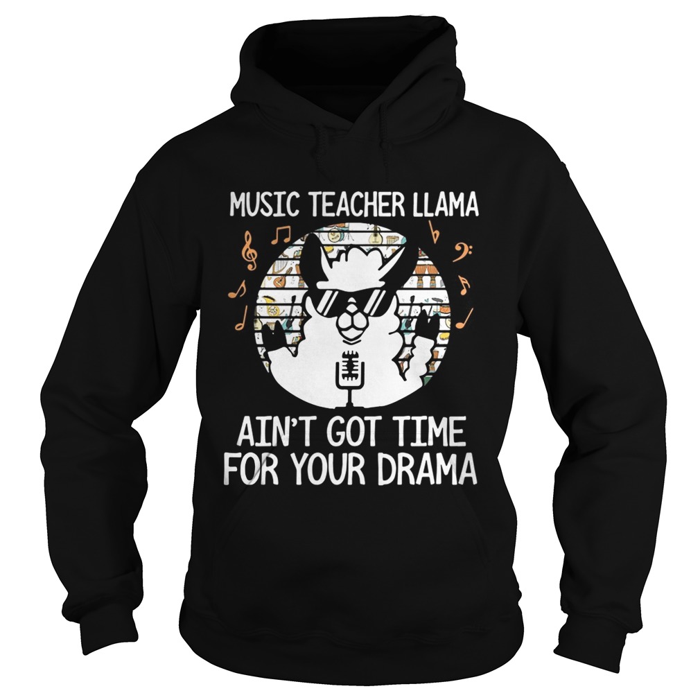 Music teacher Llama aint gottime for your drama sunset Hoodie