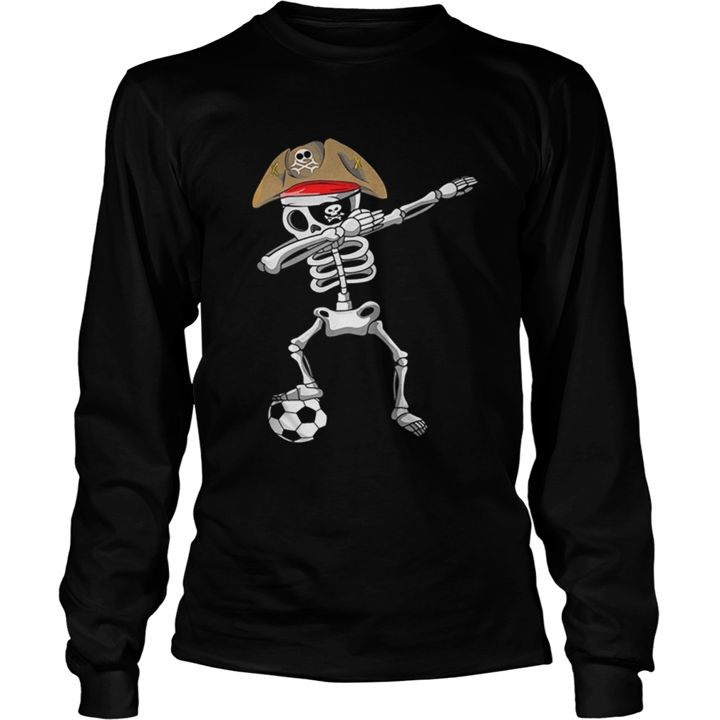 Official Halloween Soccer Pirate Dabbing Skeleton Soccer LongSleeve