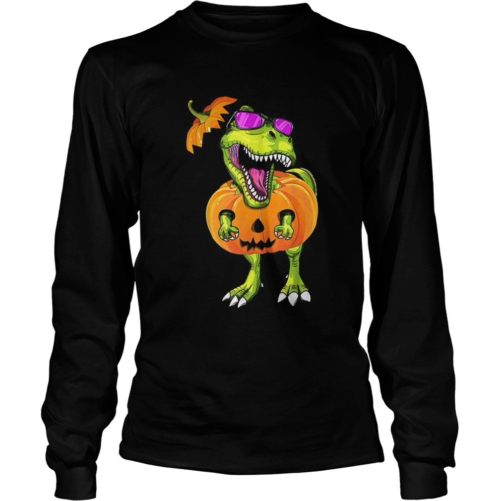 Original Halloween Trex Dinosaur Pumpkin Funny Gift For Men Women LongSleeve
