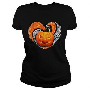 Pumpkin heart bling Halloween Ladies Tee