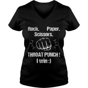 Rock Paper Scissors Throat Punch Ladies Vneck