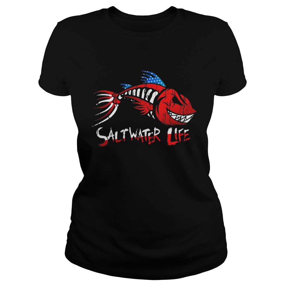 Saltwater Life fishbone American shirt - Trend Tee Shirts Store