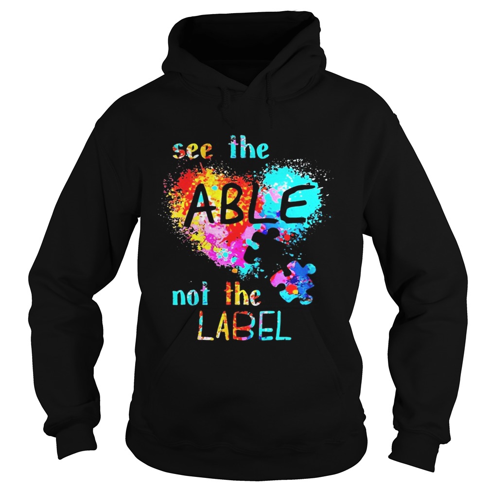 See The Able Not The Label Autism Heart Colorful Splash T Hoodie
