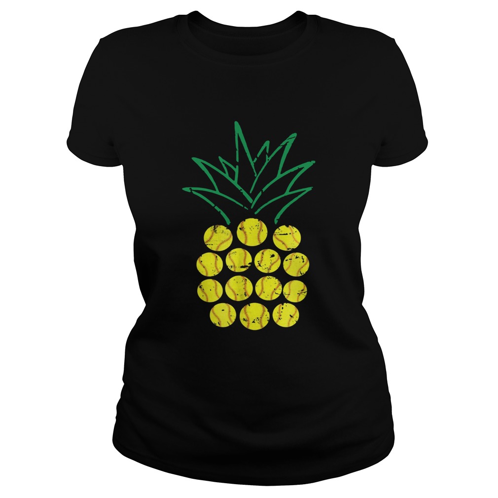 Softball Pineapple TShirt Classic Ladies