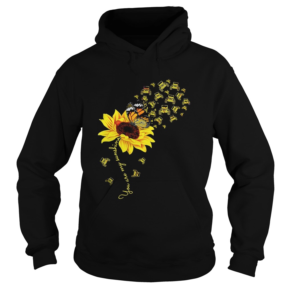 Sunflower Butterfly Jeep you are my sunshine Hoodie