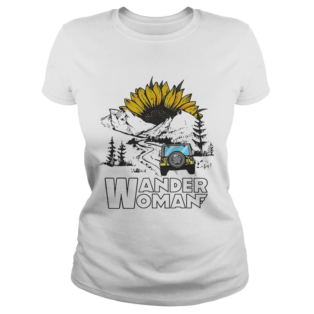 Sunflower camping jeep wander woman Classic Ladies