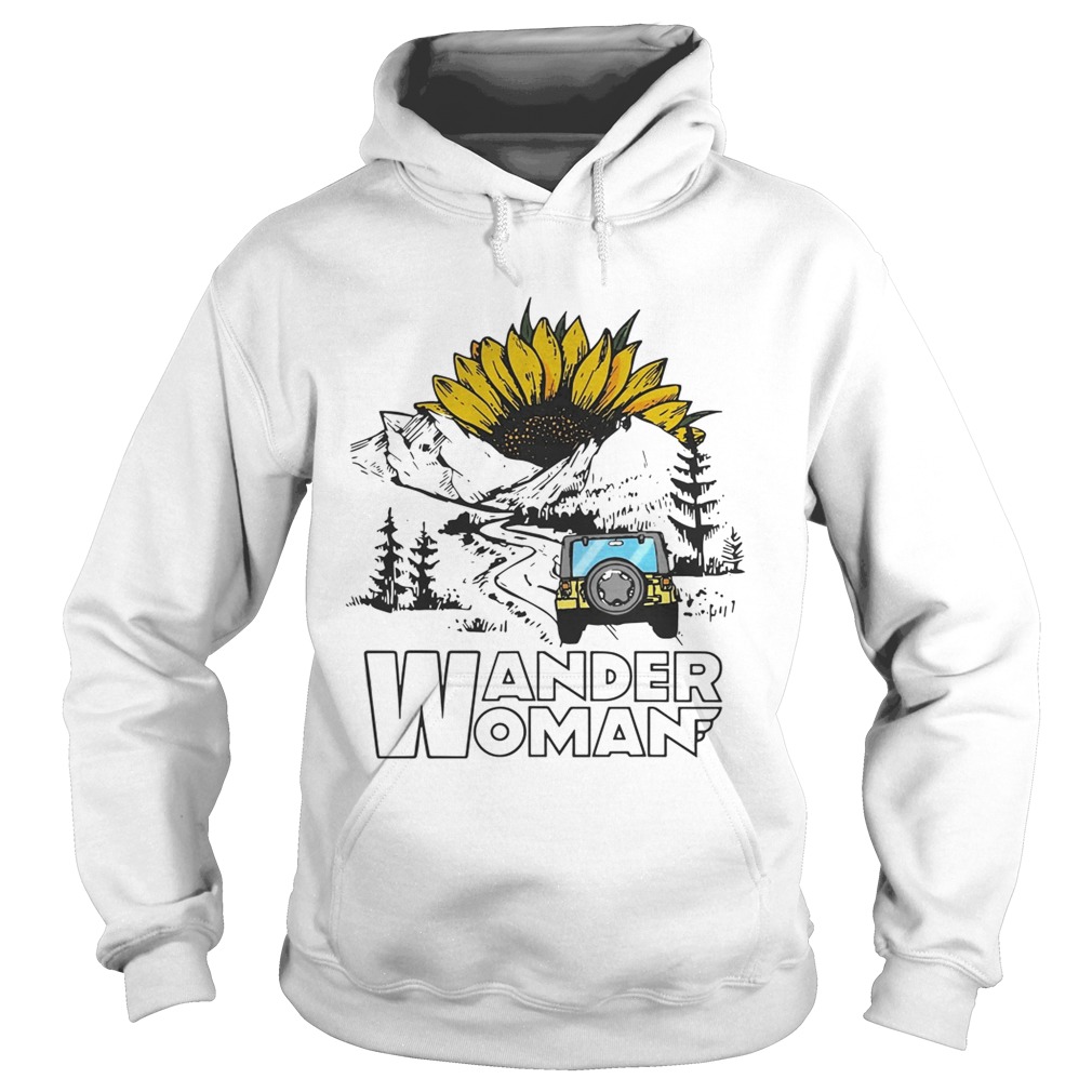Sunflower camping jeep wander woman Hoodie