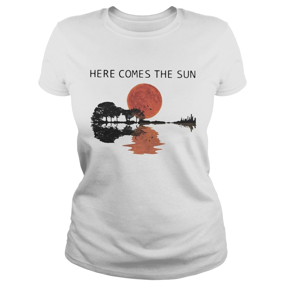 Sunset Guitar lake Here comes the sun Classic Ladies