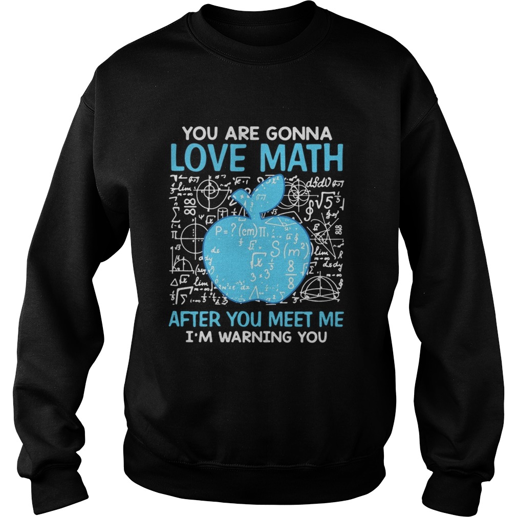 Teacher apple you are gonna love math after you meet me Im Sweatshirt